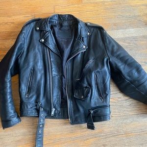 Black leather jacket